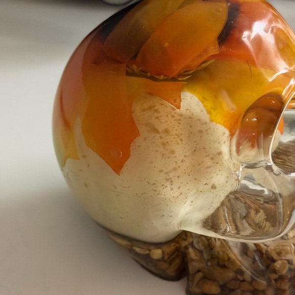 Skull Art Piece with Orange and Yellow Accents - Picture 4 of 7